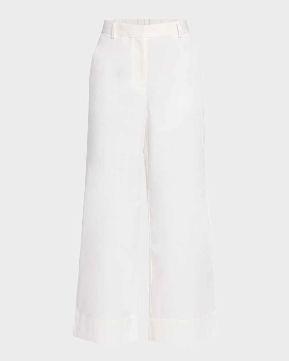 Cropped Organic Cotton Twill Trousers